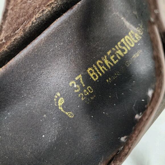 Birkenstock Sandals PARTS OR REPAIR 37EU 3US Slip On Arizona Brown Leather 240 - Picture 3 of 10